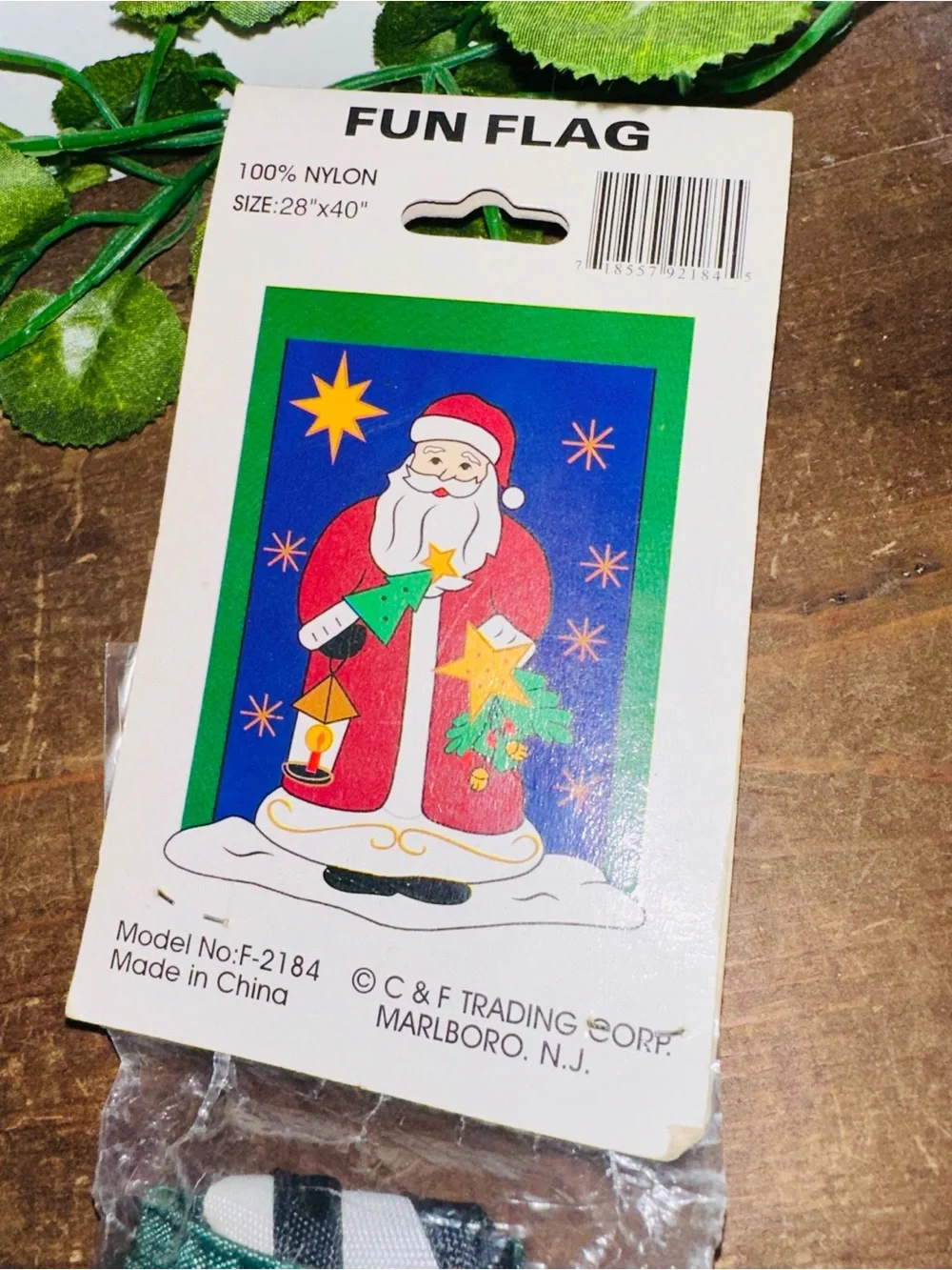 Vintage Christmas Santa Claus 90’s Holiday Flag